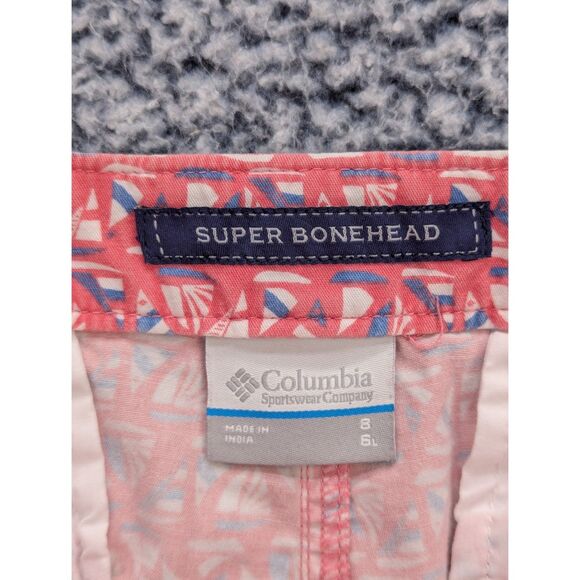 Columbia Super Bonehead PFG Shorts Size 8 Sailboat Nautical Travel Vacation Pink - Picture 12 of 13